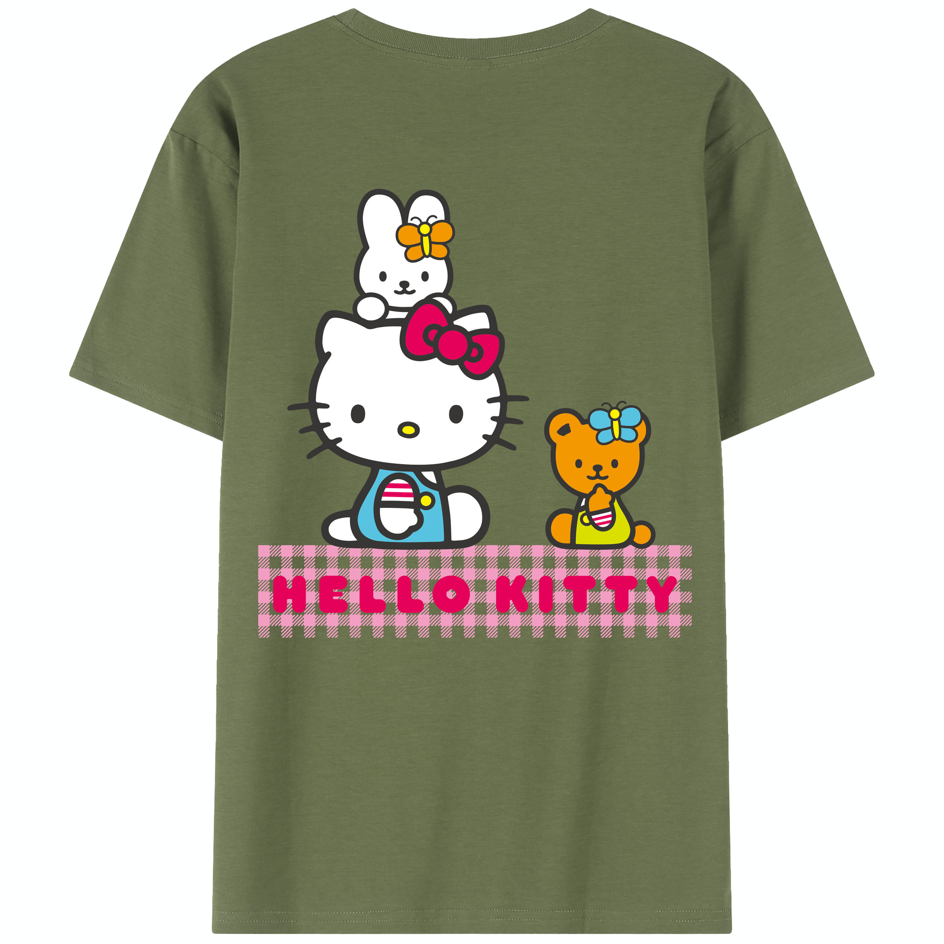 （画像用） Hello Kitty ハローキティ 綿100％半袖Tシャツ（背面プリント）